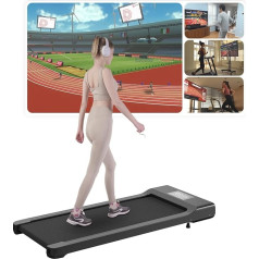 Lacuffy Raceable Walking Pad piemērots augsto tehnoloģiju valkājamām ierīcēm, Max 159 kg App Control zem galda skrejceļš ar AI apmācību un Multi-Runner Racing