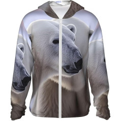 FWJZDSP Polar Bear Saules aizsardzība Hoodie jaka jaka Quick Dry garām piedurknēm saules krekls vīriešiem sievietēm