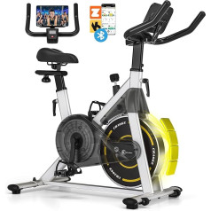 CHAOKE Exercise Bike (2025) - iekštelpu velosipēds mājas fitnesam, īpaši klusa magnētiskā pretestība, liels planšetdatora turētājs, ērts sēdeklis, LCD displejs, spēka treniņš