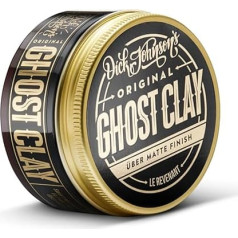 Dick Johnson Ghost Clay Super Matt Clay matu vasks vīriešiem Elastīga fiksācija un patīkams salds aromāts Viegli noturīgs vasks matu veidošanai, piemērots īsiem un vidēji gariem matiem 100 ml