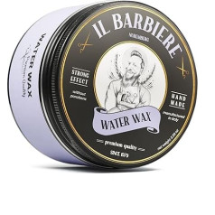 Il Barbiere® Water Wax Pomade Ūdens bāzes, spīdīgs matu vasks, stipra fiksācija, matu vasks vīriešiem, matu vasks vīriešiem, bez parabēniem, bez silikona, roku darbs, unikālam izskatam, 100 ml