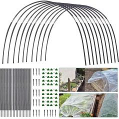 30 augu tuneļu arkas: Ideāli piemērotas paaugstinātām dobēm, aukstuma rāmjiem un siltumnīcām Aizsargā dārzeņus un augus ar stikla šķiedras stabiem un paaugstinātu dobju plēvi Viegla uzstādīšana tuneļiem un augiem.