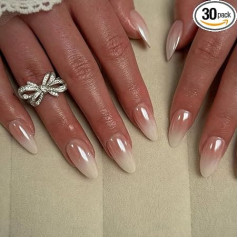Kaichen Press On Nails - Verlauf Mittel Mandel Nägel | 15 Größen - 30pcs Nagelset mit Klebetabs