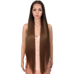 Stila ikona Parūkas Lace Front Parūkas 94 cm Super ilgi mežģīņu priekšējie zīdaini taisni mati parūkas sievietēm Mīksto matu nomaiņa sintētiskie parūkas (TT6/30W)