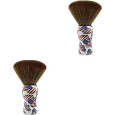 POPETPOP Pack of 2 matu tīrīšanas birste, pūdera minerālu birste, friziera putekļu birste, skūšanās birste, izgatavota no sintētiskās salona birstes, koka matu birste, salauzti mati, putekļu birste, kakla birste, masīvkoka birste