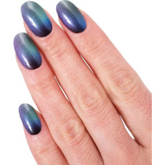 Glamsy® Halo Effect Magic Space Nail Wraps, ilgnoturīgi līmējoši, 24 dažāda izmēra pašlīmējoši īpaši plāni nagu ietinamie materiāli