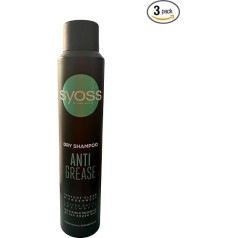 3 x Syoss sausais šampūns - pret taukošanos - atsvaidzina matus bez mazgāšanas - 200 ml