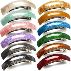 12 gabali Retro akrila matu klipi Automātiskie lielie matu klipi Elegantais franču dizaina matu klipi mammām sievietēm dāmām