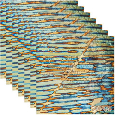 50 Blatt Nail Art Transferfolien Glitzer Holografische Muster Metallic Nail Wraps für DIY Maniküre & Salon Grade Dekoration