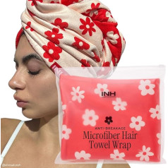 INH Hair G2G mikrošķiedras dvieļi pret lūšanu, 400 g/m², bieza, mīksta un grezna dvieļu pārvalka sievietēm, novērš matu bojājumus un paātrina žāvēšanas laiku, 26 x 67 cm