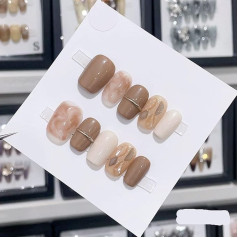 Jauns Melade Halo Dye Short Nail Patch Stereoskopisks Diamond Patch Izturīgs noņemams nagu plāksteris 10 gabali (Izmērs : XS, Krāsa: 19655)