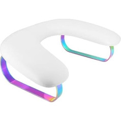 U formas nagu roku atpūtas spilvens miega spilvens PU ādas manikīra roku balsts ar neslīdošu noņemamu kronšteinu nagu salona tehniķa DIY rīki (White P)