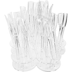 Elitzia Nail Stand Display Acrylic 47 gab Nail Display Tips Nail Holder for Painting Nail DIY Fingernail Practice False Nail Manikīra rīks Nagu dizains Salonam ar 2 slāņu ziedu turētāju