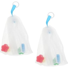 Ipetboom Pack of 8 putojošs tīkls tīrīšanas līdzekļiem Vannas putas Bag Loofah ziepju sejas mazgāšanas putojošs Mesh kabatas mazs acs maisiņš tīrīšanas tīrīšanas piena burbuļu tīkls