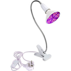 Augu gaismas, VBESTLIFE 200 LED augošās gaismas spuldzes, elastīgs galda klipu turētājs, telpaugi, ziedi (balta)