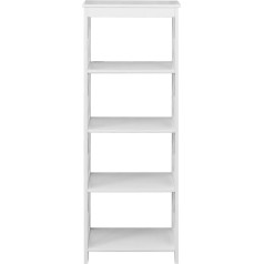 Rebecca Mobili RE6686 Brīvi stāvošs grāmatu plaukts Balts moderns grāmatu plaukts MDF 4 nodalījumi vannas istabai Dzīvojamā istaba Izmēri: 122 x 45 x 30 cm (H x platums x dziļums)