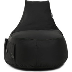 Bubibag Spēļu pupiņu maiss spēlēm ar savienojumu un kabatām, turētājs, spēļu krēsls bērniem un pieaugušajiem, pupiņu maiss iekštelpās un ārpus telpām - JokerBag (antracīts)