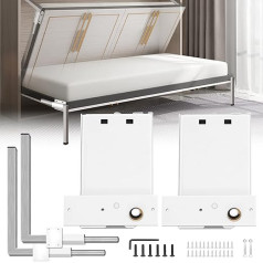 Vevor Murphy stiprinājuma sienas atsperu mehānisms 235 x 145 mm, saderīgs ar 3-4 pēdas platu, augstas stiprības atbalsta aparatūras komplektu karalienes izmēra gultai (horizontāls), balts