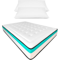 Duérmete Online Bio Max Premium Memory Foam matracis 150 x 190 cm + spilvens + Anti Dust Mite, antibakteriāls un hipoalerģisks