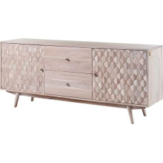 Massivmoebel24.De MOSAYK Bufete akācijas balta lakota Izmērs: 180 x 42 x 75 cm (platums x dziļums x augstums)