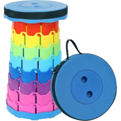 Alouweekuky Saliekamais taburete, regulējams augstums, saliekamais taburete, taburete kempingam, grilam, virtuvei, darbarīku telpai, bērniem, 200 kg slodze (zila virsma)