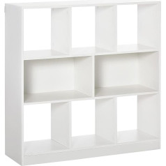 Homcom Grāmatu plaukts ar 8 nodalījumiem Vitrīna grāmatu plaukts Moderns grāmatu plaukts viesistabai Guļamistaba Birojs 97,5 x 30 x 100 cm Balts