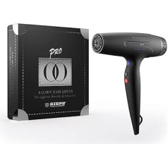 Kiepe Saloon PRO fēns - 2000-2200 W, jonu tehnoloģija, digitālais motors, ergonomisks dizains, 2 veidošanas sprauslas un 1 difuzors, ražots Itālijā
