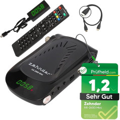 ZEHNDER HX 2600 Mini digitālais satelīta uztvērējs HD + HDMI kabelis ar ierakstīšanas funkciju, satelīta HD uztvērējs satelīta TV uztvērējam, ar HD funkciju