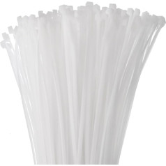 Kafton 100 Stück Natürliche Kabelbinder UL Nylon Perfekt für PC Fahrrad Tie Wrap DIY Home Wire Gemüse Garten Büro (300 mm x 4,8 mm) Natur