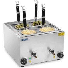 Royal Catering RCNK-4 Elektriskais makaronu vārītājs (4 L, 4 grozi, 2 x 1500 W, 230 V, iztukšošanas krāni, nerūsējošais tērauds)