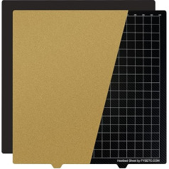 BCZAMD Ender 5 Plus 2022 Build Plate JanusBPS-PET platforma Zelta teksturēta pulverveida PEI + PET oglekļa šķiedras atsperu tērauda plāksne Apsildāma gultas virsma ar spēcīgu magnētisko uzlīmi 377 x 370 mm / 14.8 x