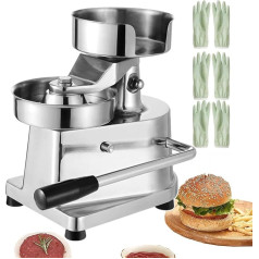 Manuelle Plätzchenpresse für Fleischpastetchen | Kommerzieller Hamburger-Patty-Maker 10/13/15 cm | Fleischklopfer und Burgerformmaschine mit Patty-Papier | Edelstahl | Leicht zu reinigen, 13 cm