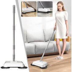 Bewinner 2-in-1 slaucītājs un paklāju slaucītājs - 360° rotējošs rokas slaucītājs ar garu rokturi, rokas putekļu sūcējs, pakarināms rokas putekļu sūcējs, paklāju tīrīšanas birste mājas birojam