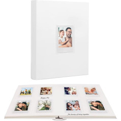 128 piedurkņu fotoalbums ar rakstāmpusi, priekšējais logs, Polaroid fotoalbumiem, 3 collas, saderīgs ar Fujifilm Instax Mini 12 11 11 9 99 99 8 40, Polaroid 300, HP Sprocket, K-Pop foto kartēm (balts)