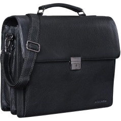 Stilord 'Johann' Classic Briefcase Vīriešu, sieviešu, biznesa soma 15,6 collu portatīvajam datoram, piemērota lielām DIN A4 mapēm ar slēdzeni, govādas āda