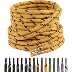 Puzeam 2 pāri - apaļās kurpju auklas [4,5 mm], nesadrāžamas kurpju auklas pārgājienu apaviem, darba apaviem, pārgājienu zābakiem, sieviešu un vīriešu rezerves kurpju auklām