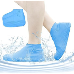 ACTOYS Silikona lietus apavi, 1 pāris ūdensnecaurlaidīgi apavi ar neslīdošo zoli, lietus apavu pārvalki, ūdensnecaurlaidīgi silikona apavu pārvalki lietum, sniegam, dubļainiem ceļiem (zili, XL)