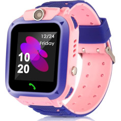 LiveGo Smartwatch für Kinder, Wasserdicht, Sicher, Smartwatch mit GPS-Tracker, Anrufe, SOS-Kamera für Kinder, Studenten im Alter von 3-12 Jahren(Q12 rosa)