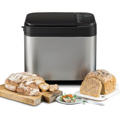 Panasonic SD-YR2550 Pilnībā automātiska maizes ceptuve, horizontāls dizains, rozīņu riekstu sadalītājs un rauga dozators, 31 automātiska programma, divi temperatūras sensori, 13 stundu laika atlikšana, sudraba krāsā