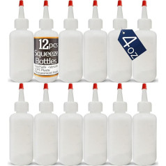 4oz plastmasas izspiedēj pudeles ar sarkanu uzgali, izspiedēj pudele kečupam, BBQ, mērcēm, sīrupam, garšvielām, eļļai, pankūkām, cepumiem, dekorēšanai, mērcēm, ceļojumiem, kempingiem, laboratorijai, mākslai un mākslai.