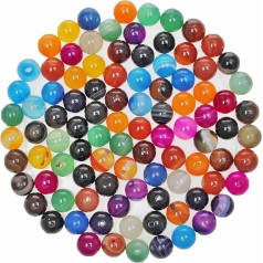 MJDCB 200 gabali 8 mm akmens pērļu komplekts apaļas vaļējas pusdārgakmens pērles 10 krāsas svītrains agāts rokassprādzei kaklarota auskari juvelierizstrādājumu izgatavošanai