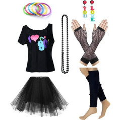 Sieviešu I Love The 80's T-krekls 80. gadu tērpu aksesuāri