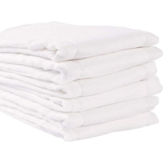 6 slāņu iepriekš salocītas auduma autiņbiksītes Burp Cloth 100% kokvilnas balta Fasoar bieza bieza mazgājama absorbējoša mazuļa mazuļa daudzkārtēja lietošana (10-35 lbs) 5/6/10/10/12 skaits