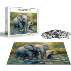 Puzzle Elephant Puzzle 4000 gabaliņu dzīvnieku koka puzle pieaugušajiem, augstākās kvalitātes klasiskās koka izglītojošās spēles, DIY Classic Fun Jigsaw pieaugušajiem, izaicinošas spēles finierzāģi mājas dekoru dāvanai x-14