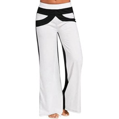 MKIUHNJ Weihnachten Hose Damen Damen Frühling und Sommer Off Color Wide Leg Idle Color Bump Pants Yoga Pants Casual Pants Glitzer Hose Damen Schwarz