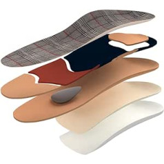 KINGMED Hallux Valgus Orthotic Insoles - Cross Arch Support - Checked Suede Fabric - Size 6 - 26cm