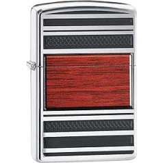 Zippo šķiltavas 60001313 Tērauda un koka benzīna šķiltavas, misiņš, nerūsējošā tērauda izskats, 1 x 3,5 x 5,5 cm