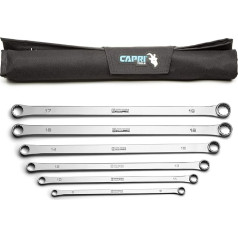 Capri Tools Atslēgas ar 0 grādu nobīdi, īpaši garas CP11800-6MPK 6 gab., metriskās/uzglabāšanas maciņš