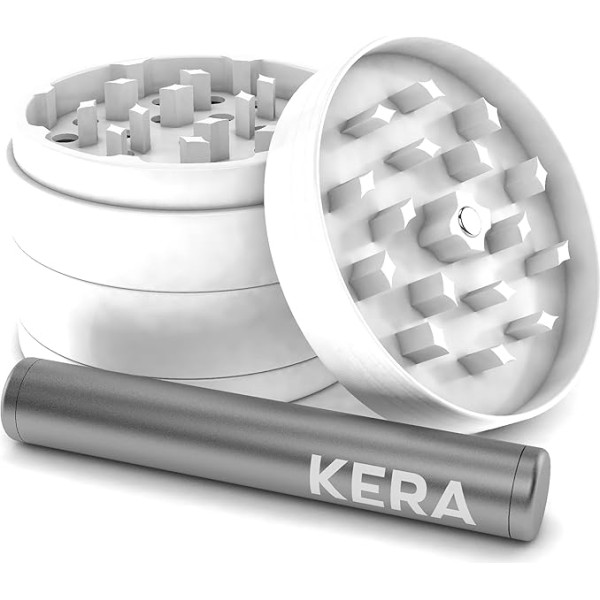 KERA® Keramikas dzirnaviņas Smalcinātājs Herb Mill, ieskaitot J Case Diametrs 63 mm Neslīpo higiēnisks Nano keramikas pārklājums Squeaky Free Thread Liels Cruncher dzirnaviņas