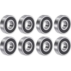 8 x dziļi rievotas lodīšu gultņi 20 mm urbums 52 mm OD 15 mm biezums dubultā hermētiskā hroma tērauda 6304-2RS